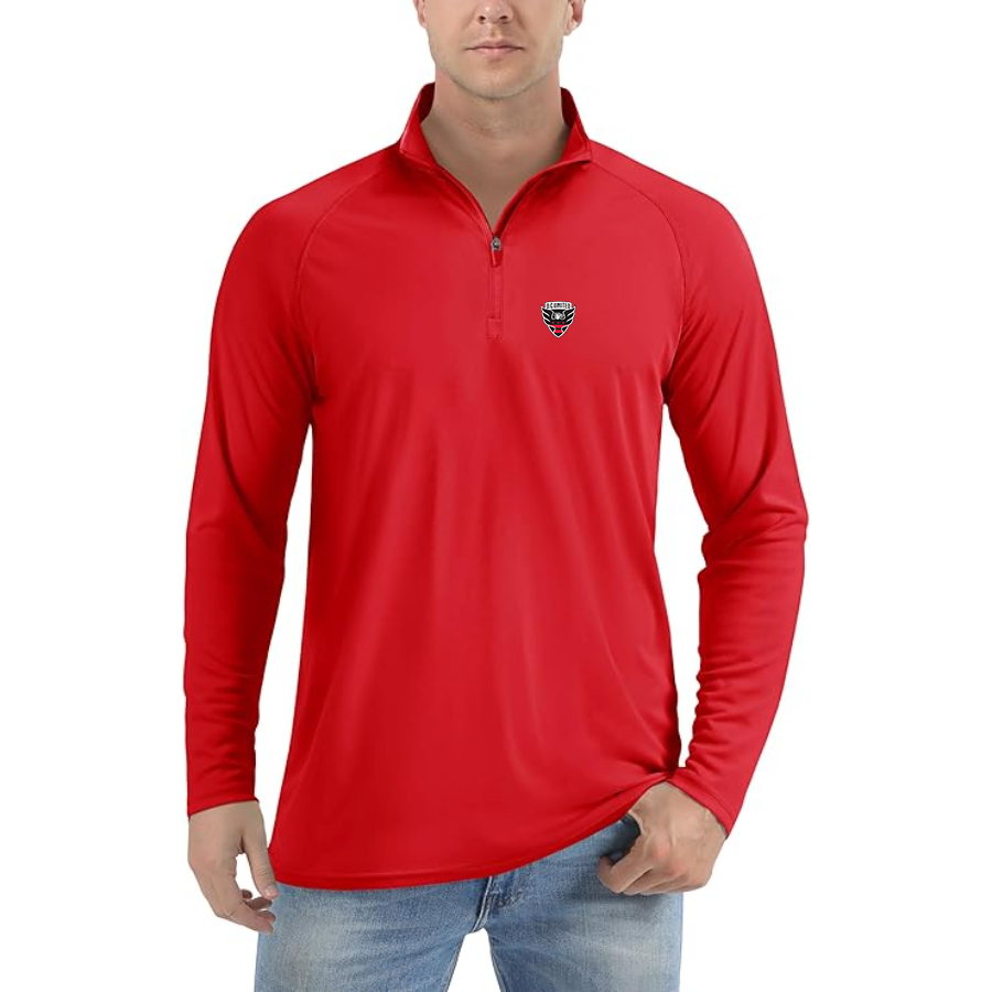 Men’s  D.C. United FC - Lightweight Quarter-Zip Athletic Shirt – Long Sleeve Performance Wear