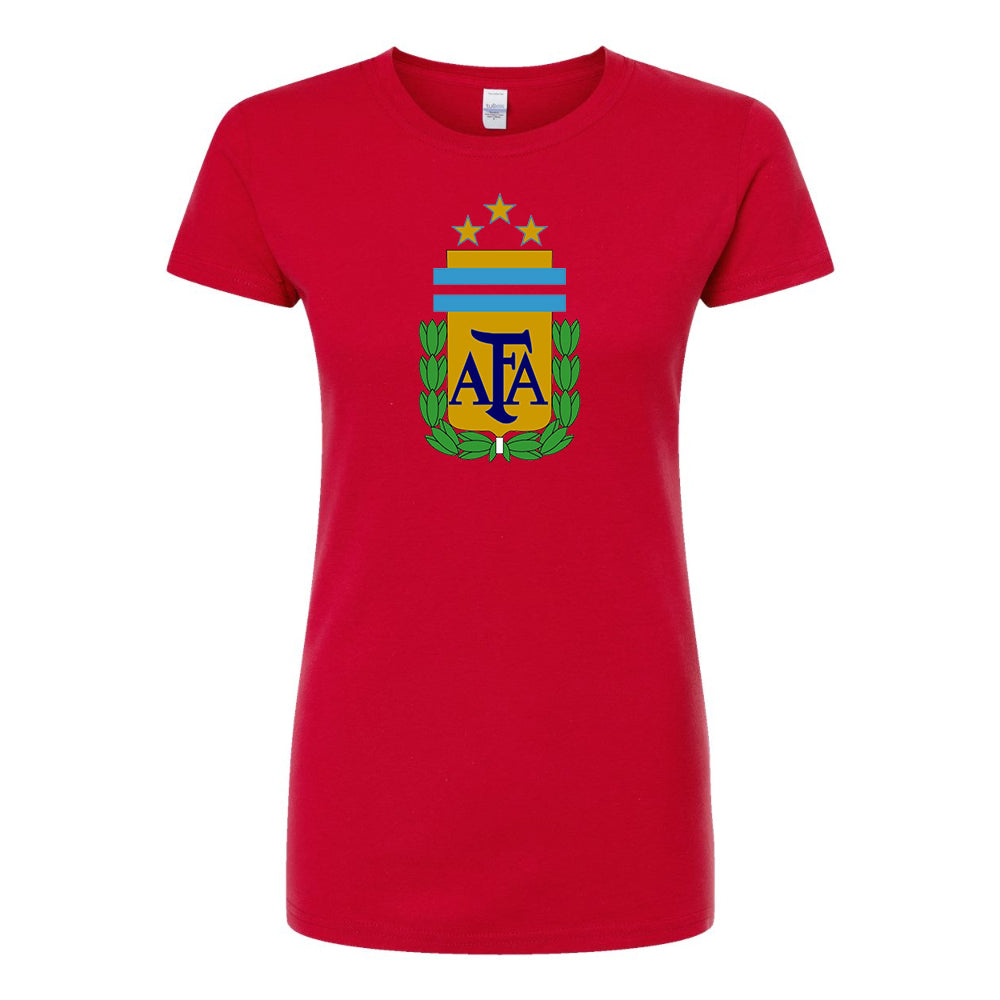 Women's Argentina National Soccer Team Round Neck T-Shirt