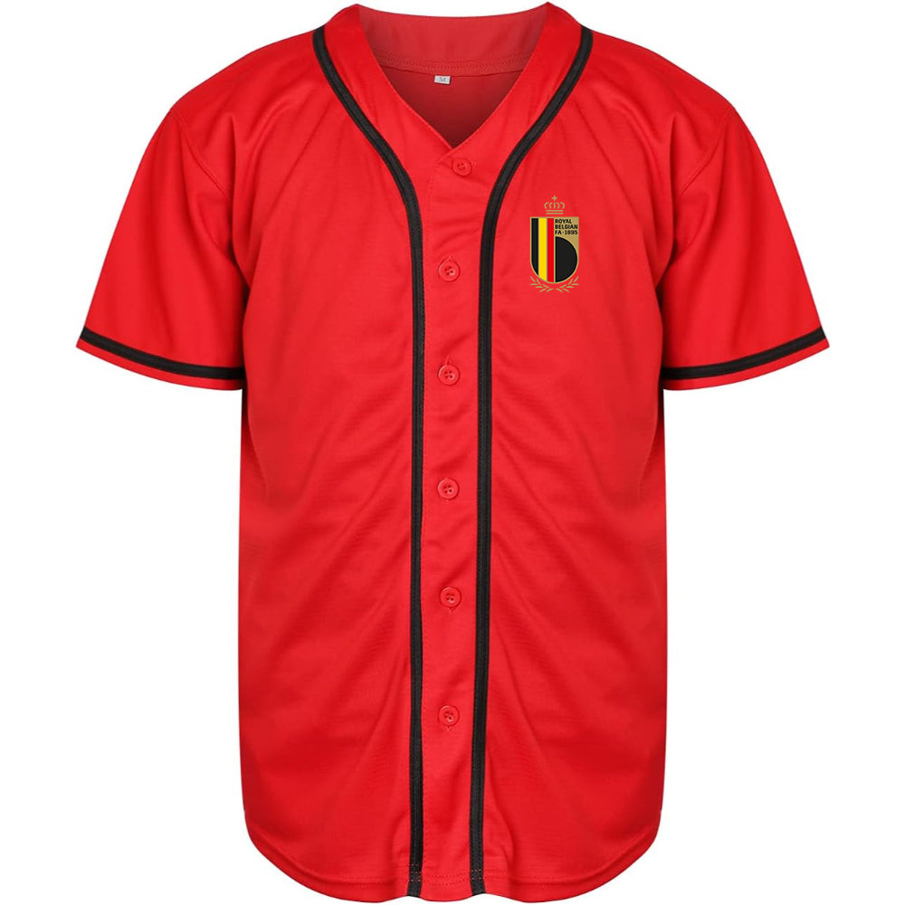 Men's Belgium National Soccer Team Baseball Jersey