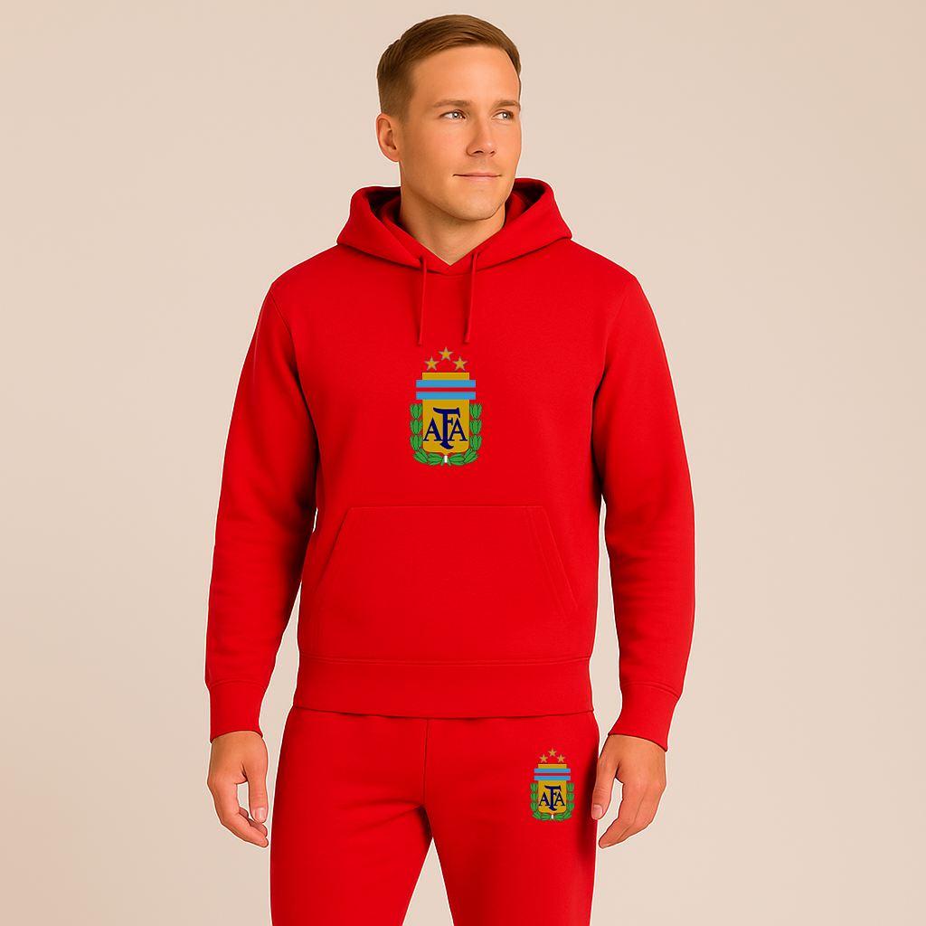 Men's Argentina National Soccer Team Logo Hoodie Joggers Set