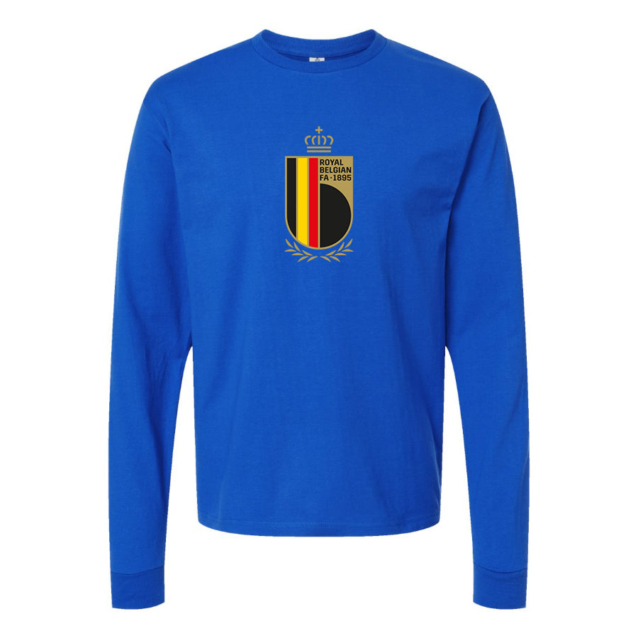 Youth Kids Belgium National Soccer Team Long Sleeve T-Shirt