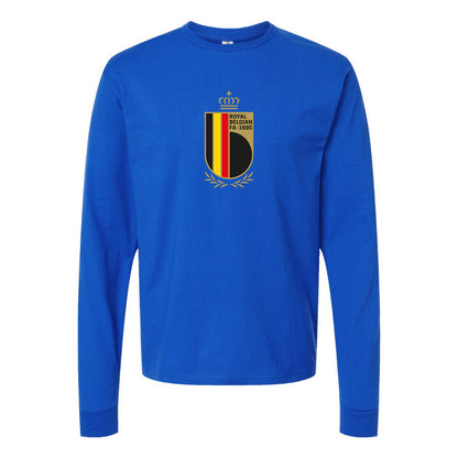 Men's Belgium National Soccer Team Cotton Long Sleeve T-Shirt