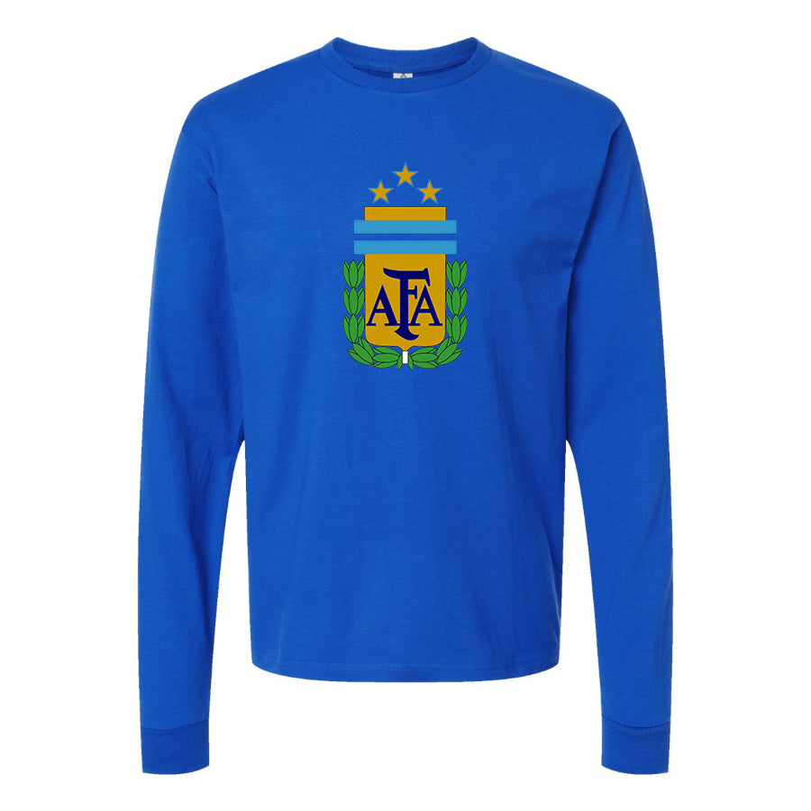 Men's Argentina National Soccer Team Cotton Long Sleeve T-Shirt