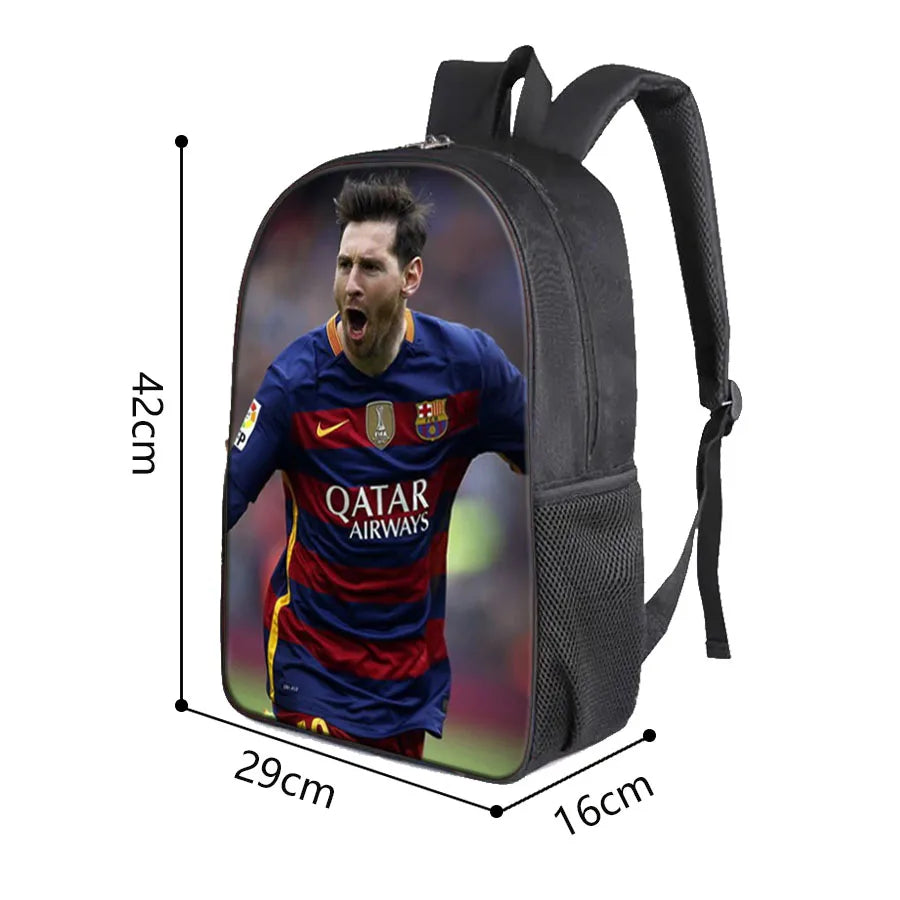 Messi Card Poster Football Backpack