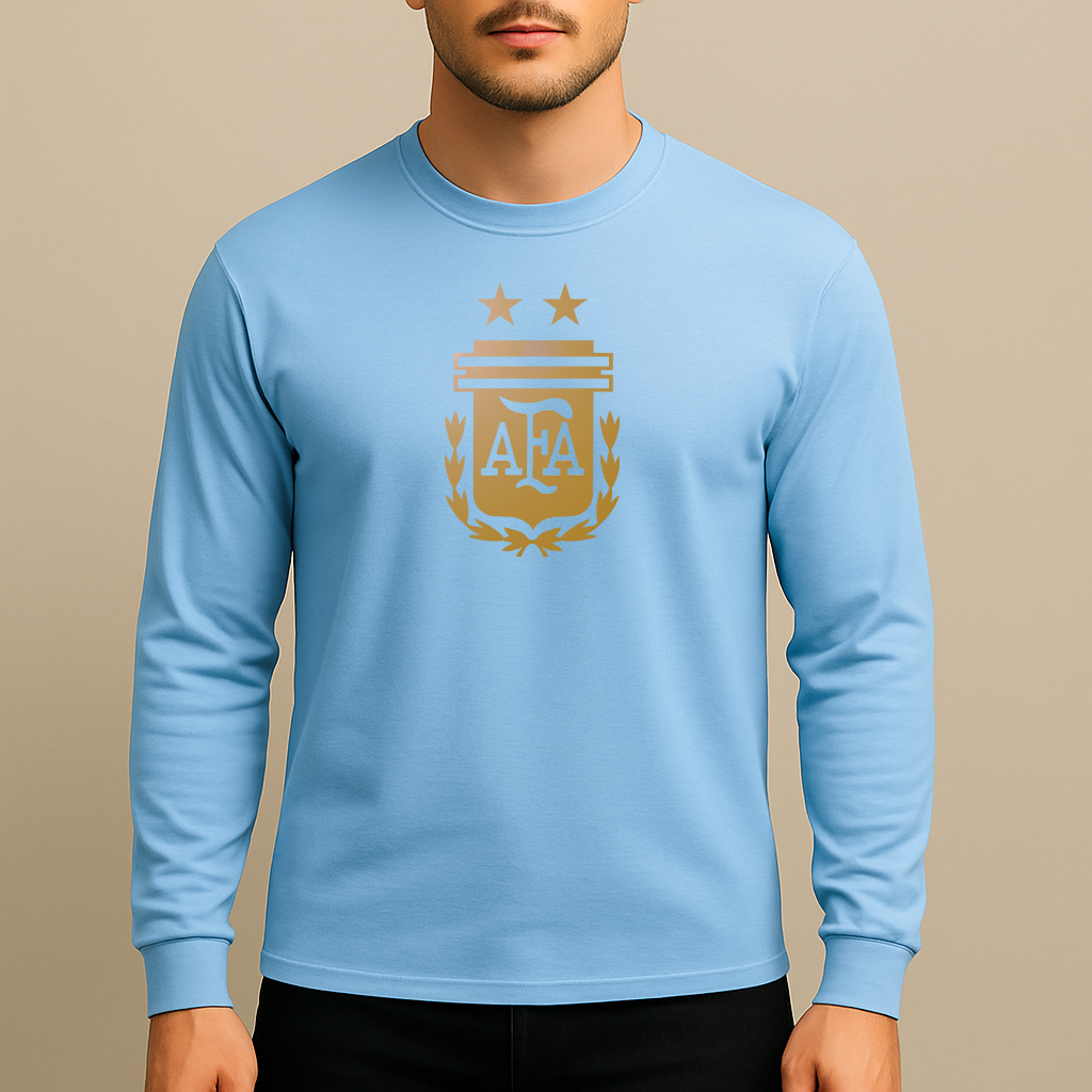 Men's Argentina Soccer Long Sleeve T-Shirt