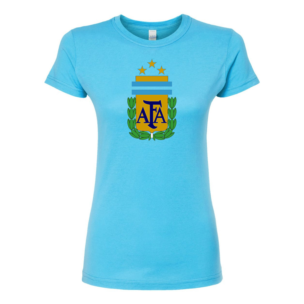 Women's Argentina National Soccer Team Round Neck T-Shirt