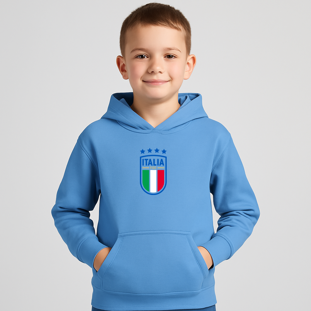Youth Kids Italy National Soccer Team Pullover Hoodie