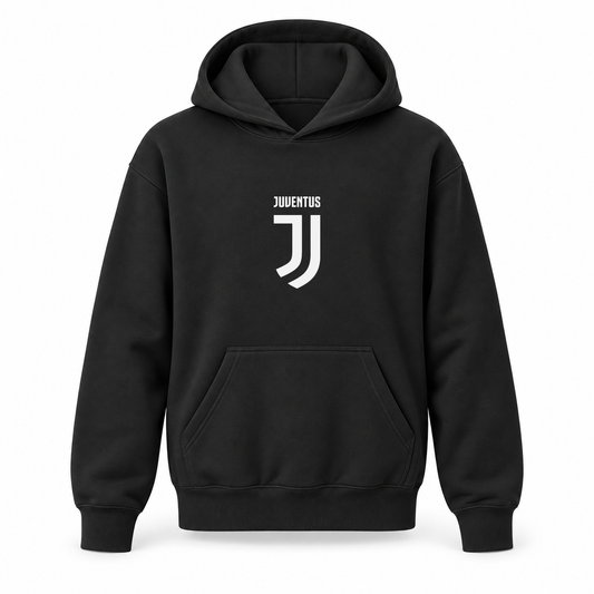 Youth Kids Juventus Soccer Pullover Hoodie | Color: Black | Refreshed youth hoodie, original Drive artwork