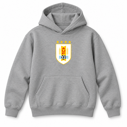 Youth Kids Uruguay National Soccer Team Pullover Hoodie | Color: Grey | Refreshed youth hoodie, original Drive artwork