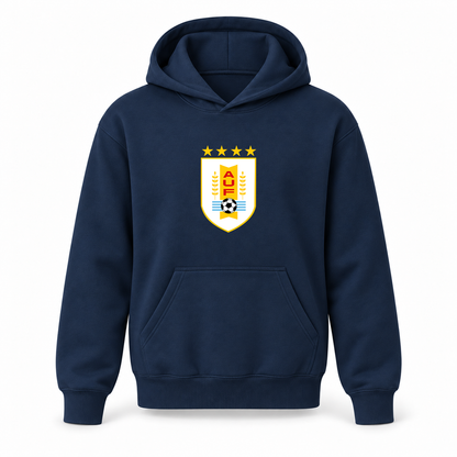 Youth Kids Uruguay National Soccer Team Pullover Hoodie | Color: Navy | Refreshed youth hoodie, original Drive artwork