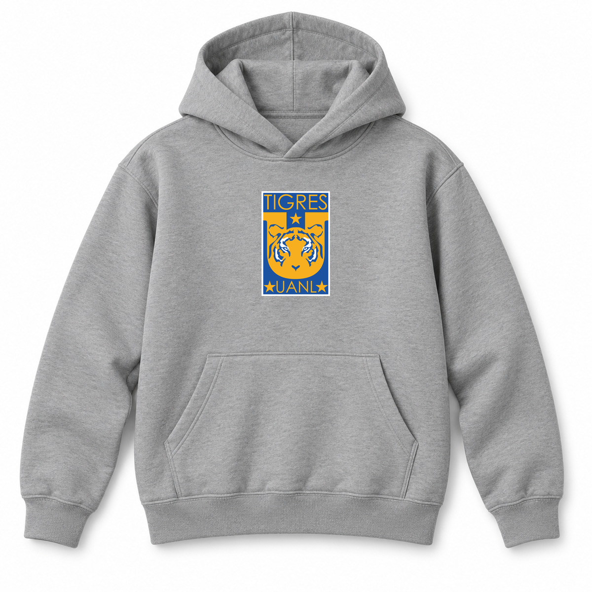 Youth Kids Tigres UANL FC Pullover Hoodie | Color: Grey | Refreshed youth hoodie, original Drive artwork