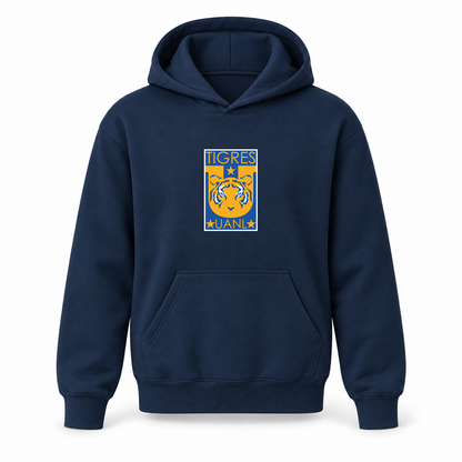 Youth Kids Tigres UANL FC Pullover Hoodie | Color: Navy | Refreshed youth hoodie, original Drive artwork