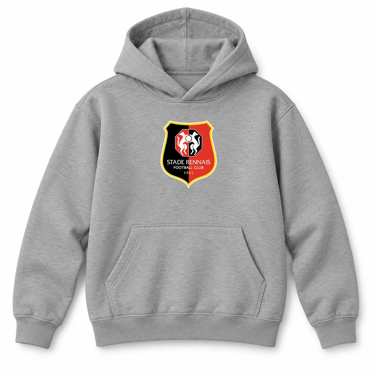 Youth Kids Stade Rennais FC Pullover Hoodie | Color: Grey | Refreshed youth hoodie, original Drive artwork