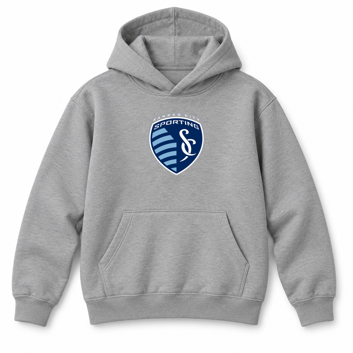 Youth Kids Sporting Kansas City FC Pullover Hoodie | Color: Grey | Refreshed youth hoodie, original Drive artwork