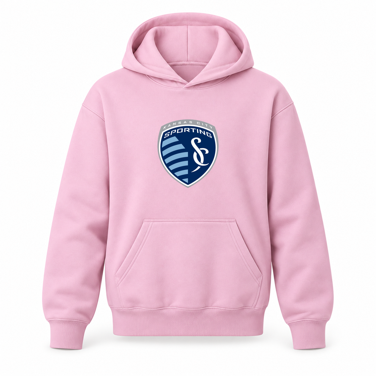 Youth Kids Sporting Kansas City FC Pullover Hoodie | Color: Light Pink | Refreshed youth hoodie, original Drive artwork