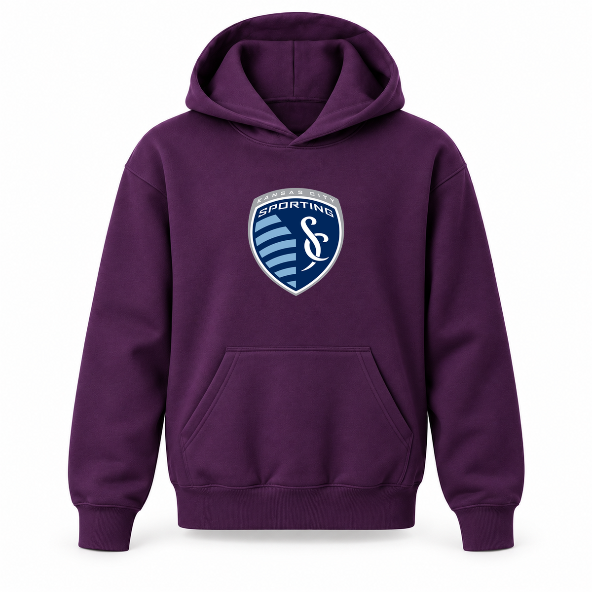 Youth Kids Sporting Kansas City FC Pullover Hoodie | Color: Purple | Refreshed youth hoodie, original Drive artwork