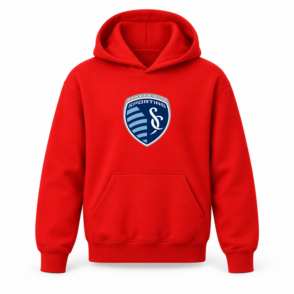 Youth Kids Sporting Kansas City FC Pullover Hoodie | Color: Red | Refreshed youth hoodie, original Drive artwork