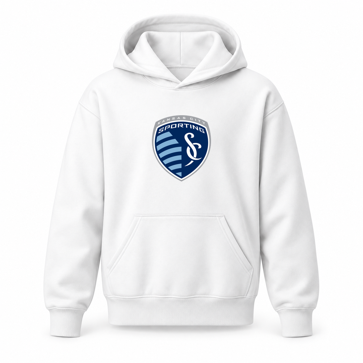 Youth Kids Sporting Kansas City FC Pullover Hoodie | Color: White | Refreshed youth hoodie, original Drive artwork