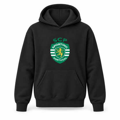 Youth Kids Sporting CP FC Pullover Hoodie | Color: Black | Refreshed youth hoodie, original Drive artwork