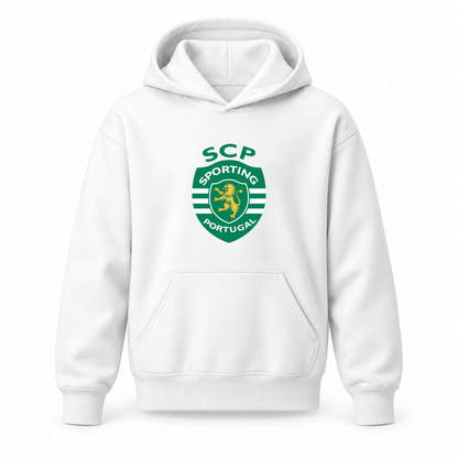 Youth Kids Sporting CP FC Pullover Hoodie | Color: White | Refreshed youth hoodie, original Drive artwork