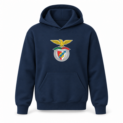 Youth Kids SL Benfica FC Pullover Hoodie | Color: Navy | Refreshed youth hoodie, original Drive artwork