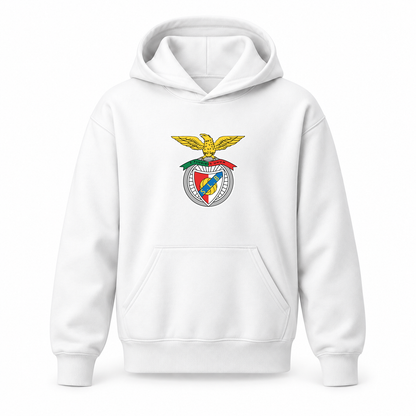 Youth Kids SL Benfica FC Pullover Hoodie | Color: White | Refreshed youth hoodie, original Drive artwork