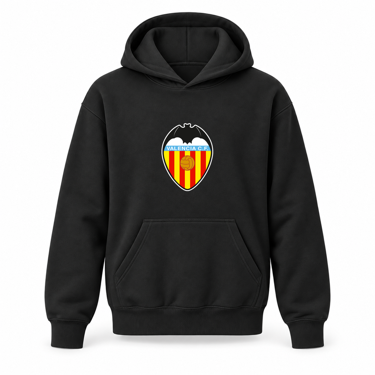 Youth Kids Valencia FC Pullover Hoodie | Color: Black | Refreshed youth hoodie, original Drive artwork