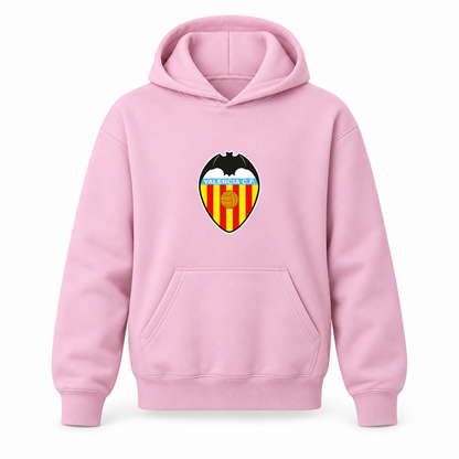 Youth Kids Valencia FC Pullover Hoodie | Color: Light Pink | Refreshed youth hoodie, original Drive artwork