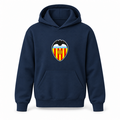 Youth Kids Valencia FC Pullover Hoodie | Color: Navy | Refreshed youth hoodie, original Drive artwork