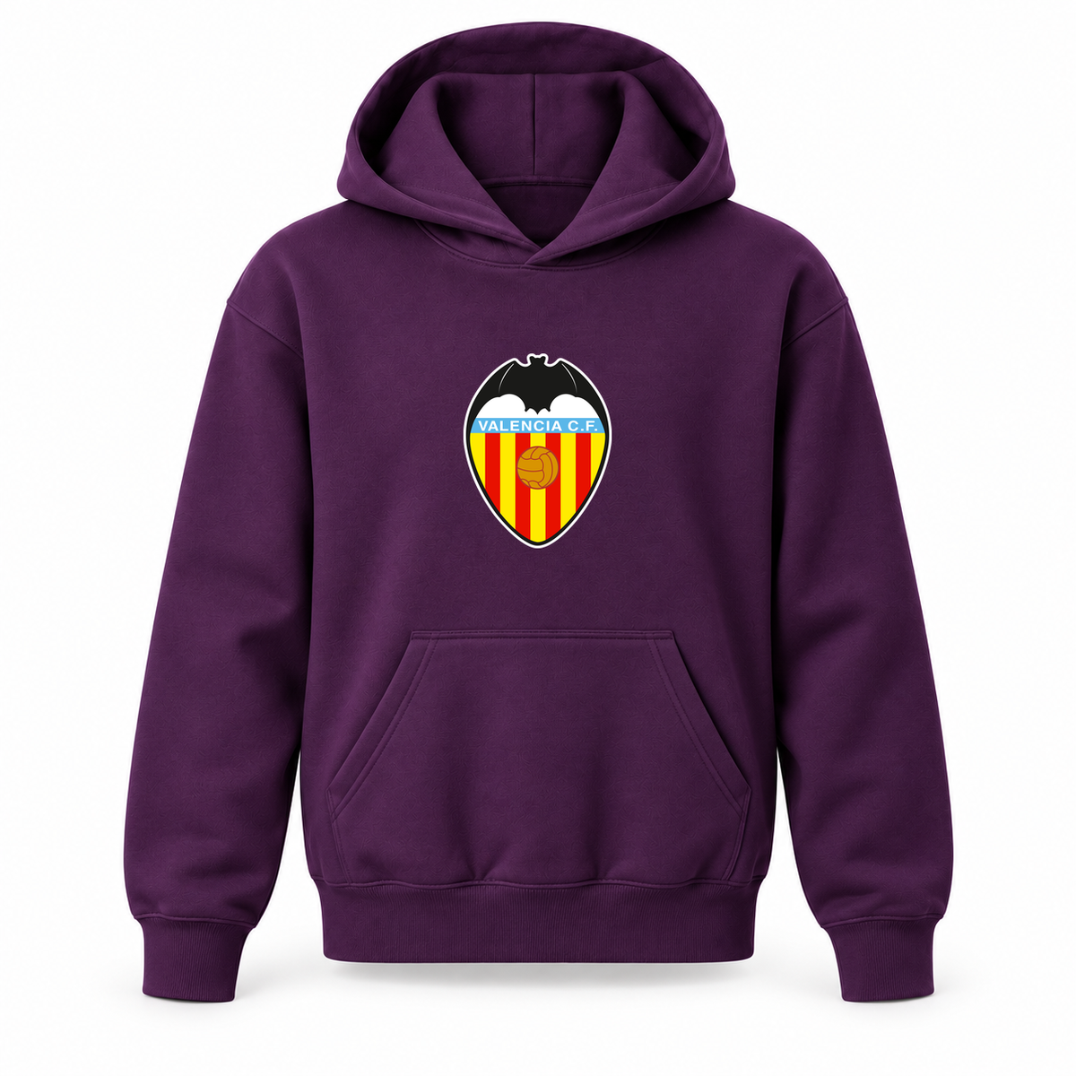 Youth Kids Valencia FC Pullover Hoodie | Color: Purple | Refreshed youth hoodie, original Drive artwork
