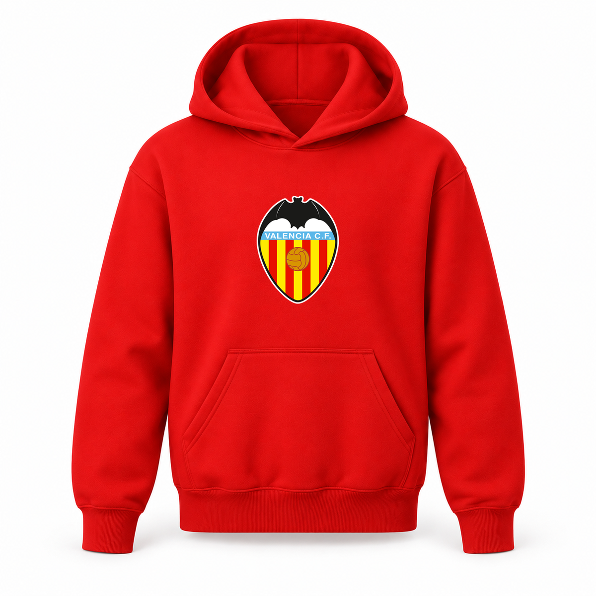 Youth Kids Valencia FC Pullover Hoodie | Color: Red | Refreshed youth hoodie, original Drive artwork