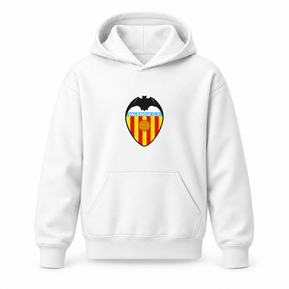Youth Kids Valencia FC Pullover Hoodie | Color: White | Refreshed youth hoodie, original Drive artwork