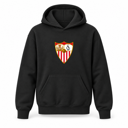 Youth Kids Sevilla FC Pullover Hoodie | Color: Black | Refreshed youth hoodie, original Drive artwork