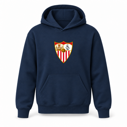 Youth Kids Sevilla FC Pullover Hoodie | Color: Navy | Refreshed youth hoodie, original Drive artwork