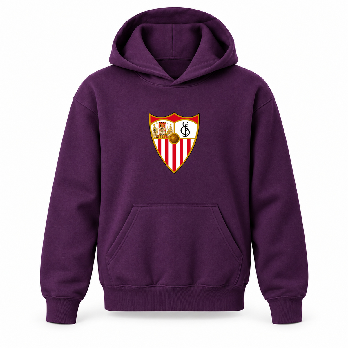 Youth Kids Sevilla FC Pullover Hoodie | Color: Purple | Refreshed youth hoodie, original Drive artwork