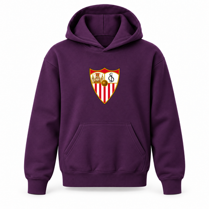 Youth Kids Sevilla FC Pullover Hoodie | Color: Purple | Refreshed youth hoodie, original Drive artwork
