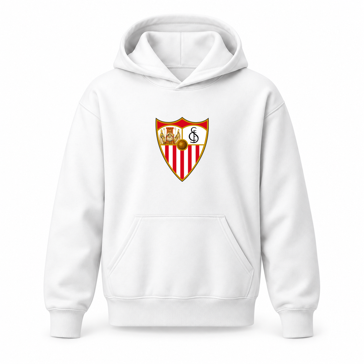 Youth Kids Sevilla FC Pullover Hoodie | Color: White | Refreshed youth hoodie, original Drive artwork