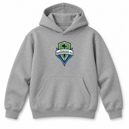 Youth Kids Seattle Sounders FC Pullover Hoodie | Color: Grey | Refreshed youth hoodie, original Drive artwork