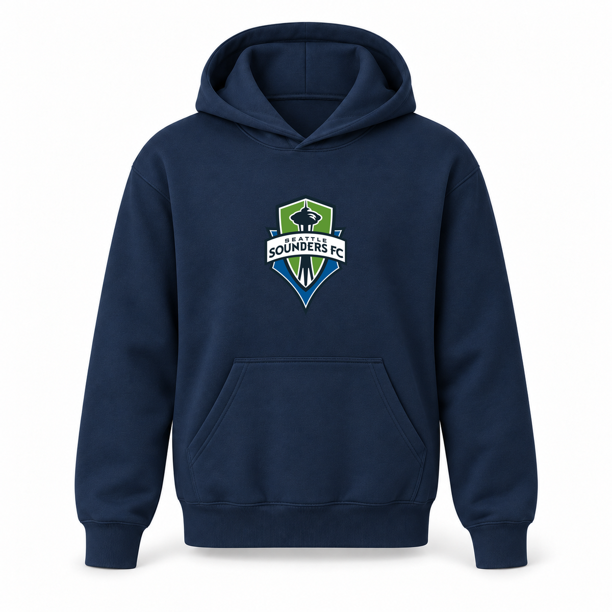 Youth Kids Seattle Sounders FC Pullover Hoodie | Color: Navy | Refreshed youth hoodie, original Drive artwork