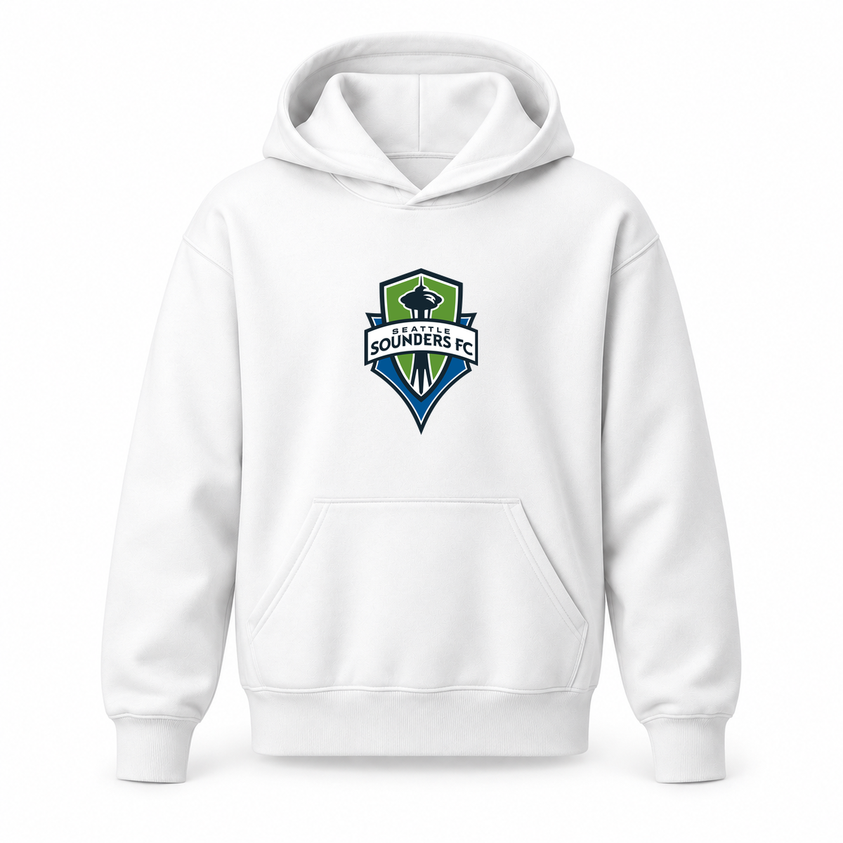 Youth Kids Seattle Sounders FC Pullover Hoodie | Color: White | Refreshed youth hoodie, original Drive artwork