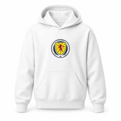 Youth Kids Scotland National Soccer Team Pullover Hoodie | Color: White | Refreshed youth hoodie, original Drive artwork