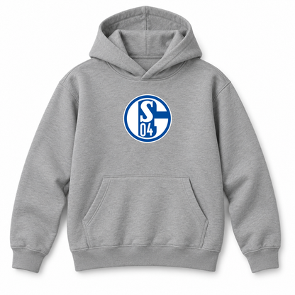 Youth Kids Schalke 04 FC Pullover Hoodie | Color: Grey | Refreshed youth hoodie, original Drive artwork