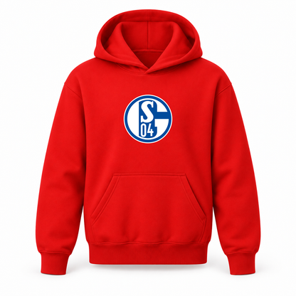 Youth Kids Schalke 04 FC Pullover Hoodie | Color: Red | Refreshed youth hoodie, original Drive artwork