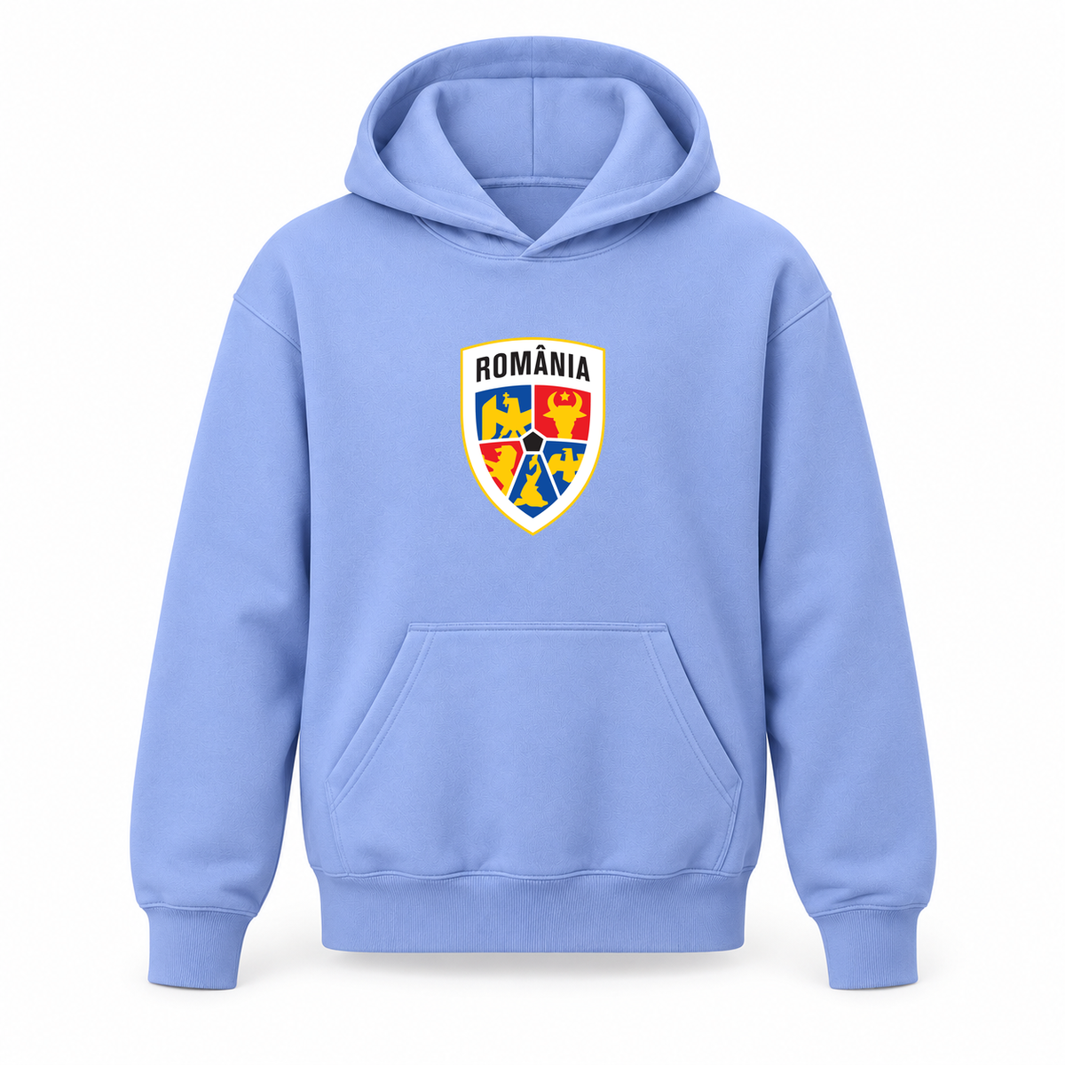 Youth Kids Romania National Soccer Team Pullover Hoodie | Color: Turquoise | Refreshed youth hoodie, original Drive artwork