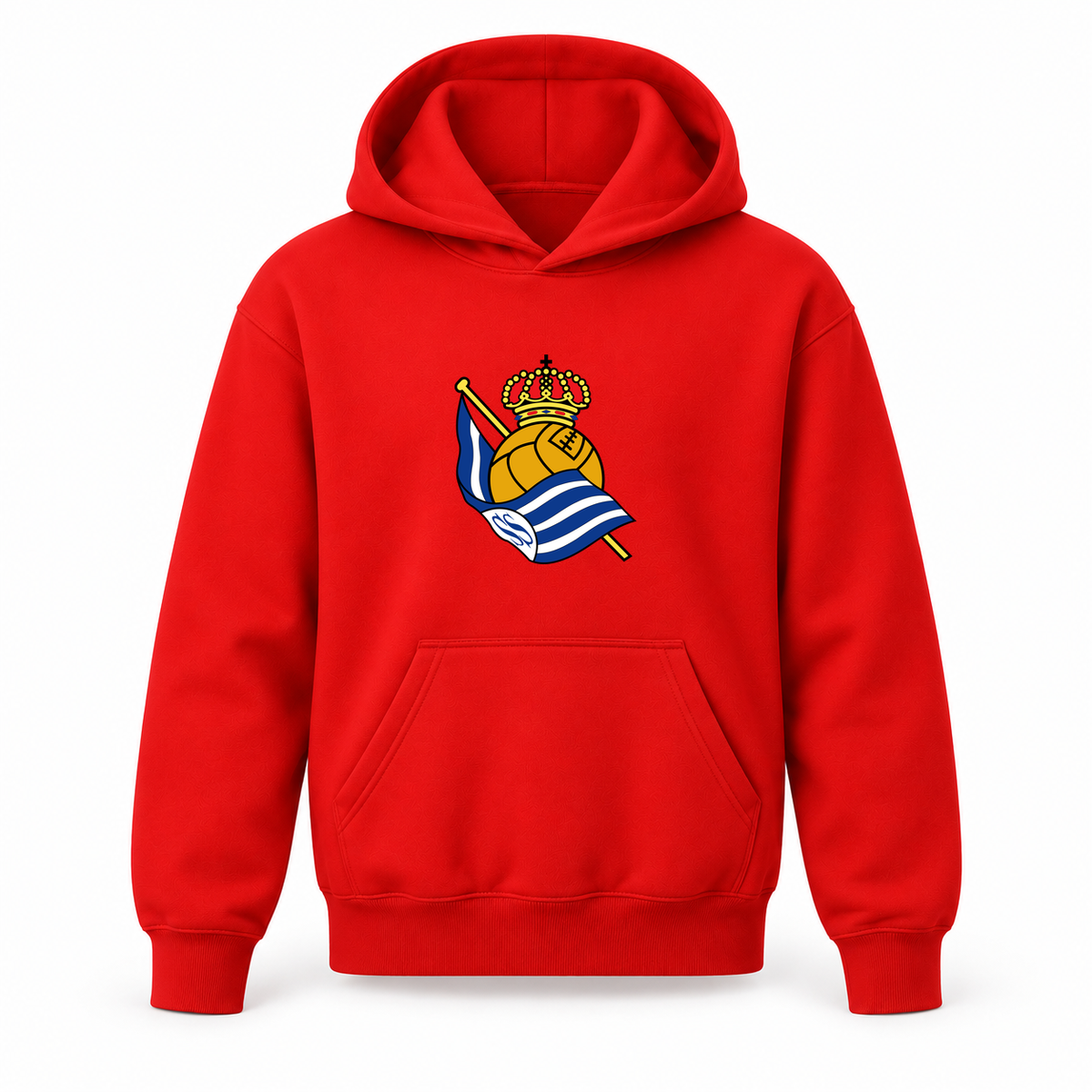 Youth Kids Real Sociedad FC Pullover Hoodie | Color: Red | Refreshed youth hoodie, original Drive artwork