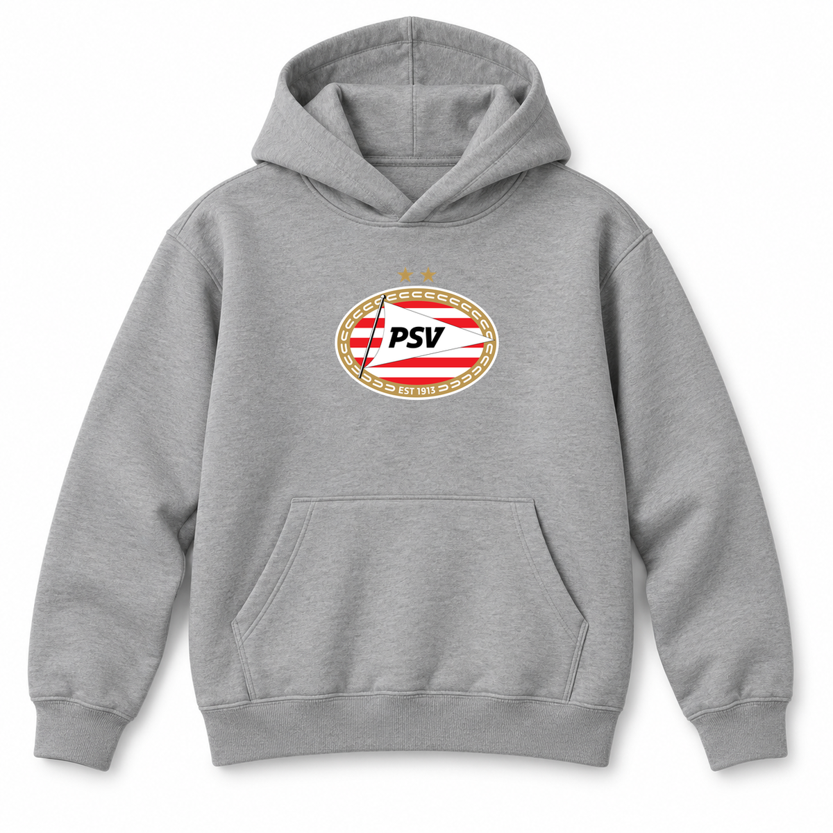 Youth Kids PSV Eindhoven FC Pullover Hoodie | Color: Grey | Refreshed youth hoodie, original Drive artwork