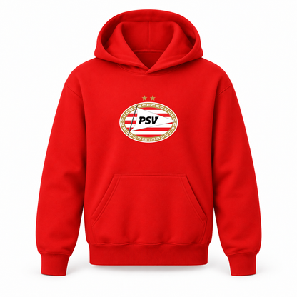 Youth Kids PSV Eindhoven FC Pullover Hoodie | Color: Red | Refreshed youth hoodie, original Drive artwork