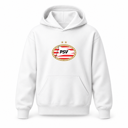 Youth Kids PSV Eindhoven FC Pullover Hoodie | Color: White | Refreshed youth hoodie, original Drive artwork