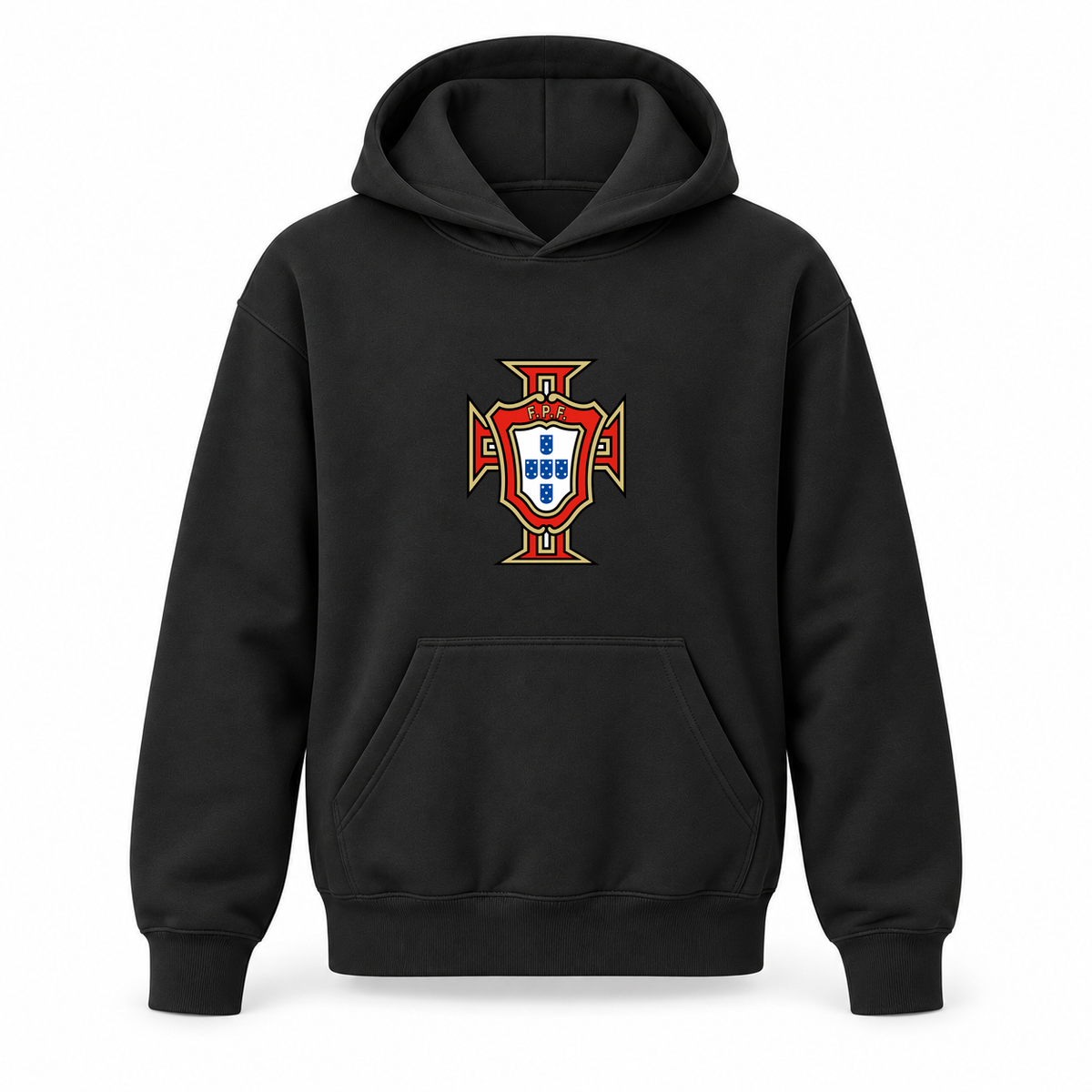 Youth Kids Portugal National Soccer Team Pullover Hoodie | Color: Black | Refreshed youth hoodie, original Drive artwork