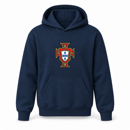 Youth Kids Portugal National Soccer Team Pullover Hoodie | Color: Navy | Refreshed youth hoodie, original Drive artwork